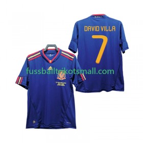 Fußballtrikots Spanien DAVID VILLA 7 2010 Retro Kurzarm Auswärts-trikot kaufen